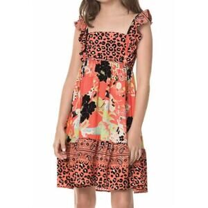 Maaji Girl's Whispering Roses Groom Leopard Animal Print Dress SZ 16